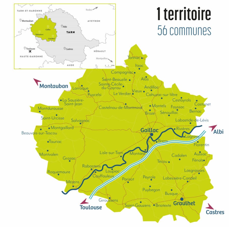 Carte des 56 Communes